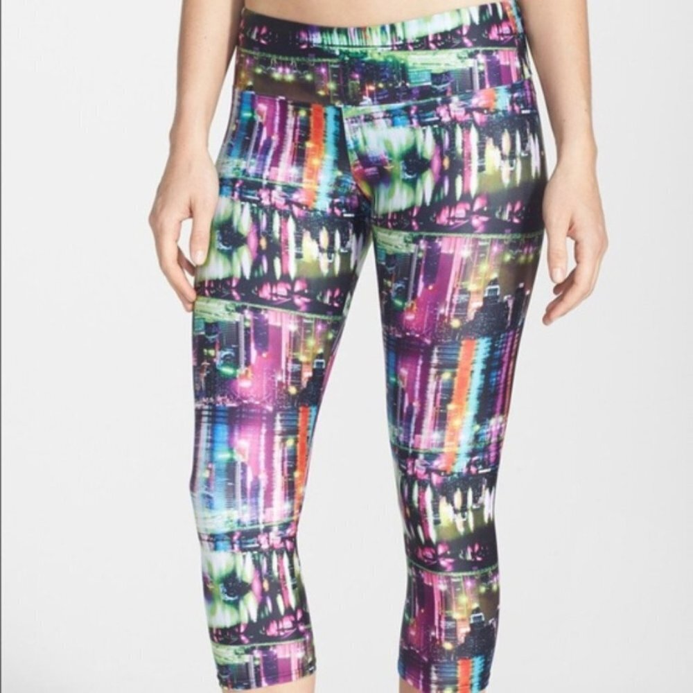 Onzie Multicolor City Lights Printed Cropped Leggings